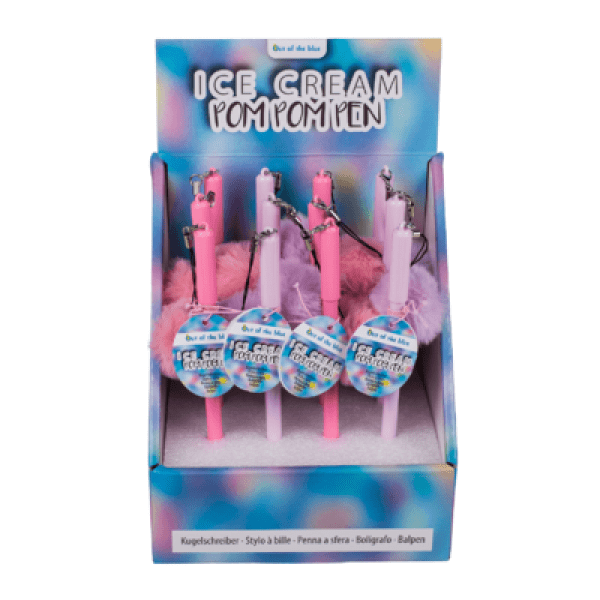 Ice Cream Pom Pom Balpen