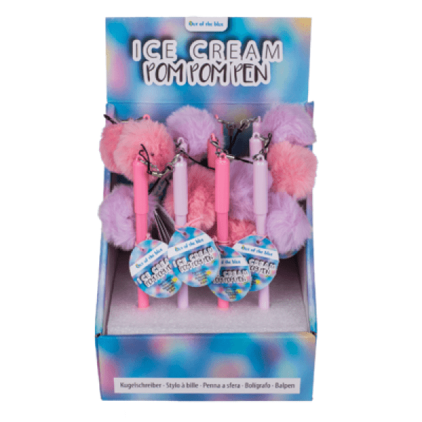 Ice Cream Pom Pom Balpen
