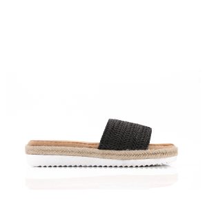 Plateauzool Slippers, Zwart