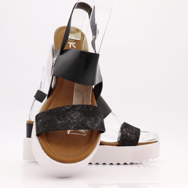Platform Sandalen, Zwart