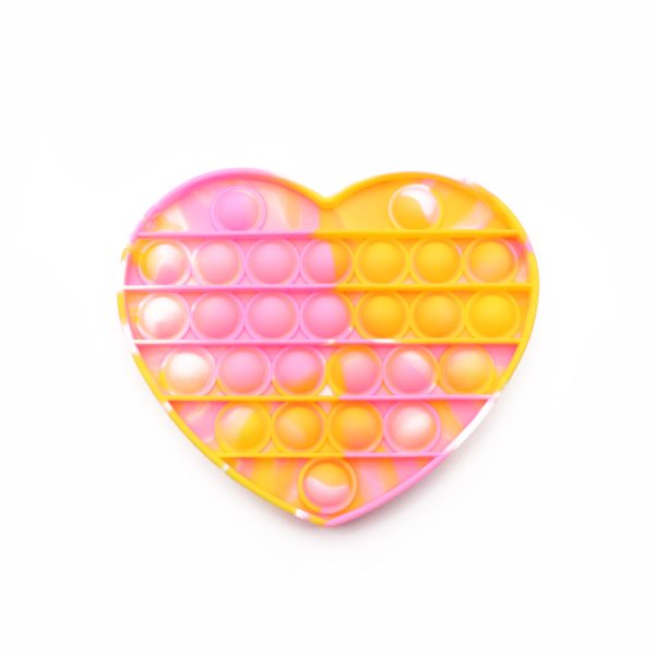 POP IT® Fidget, Tie Dye Hartje, Geel/Roze/Wit