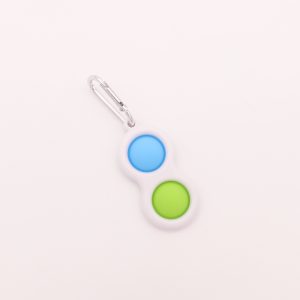 POP IT® Fidget Sleutelhanger, Wit/Blauw/Groen