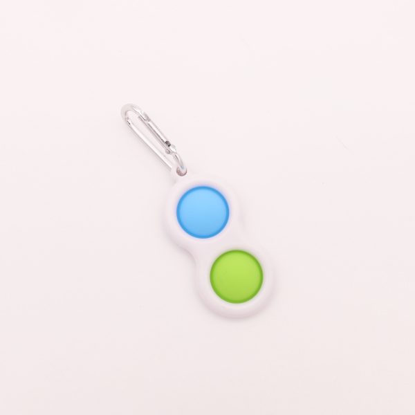 POP IT® Fidget Sleutelhanger, Wit/Blauw/Groen