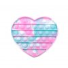 POP IT® Fidget, Tie Dye Hartje, Roze/Turquoise/Wit