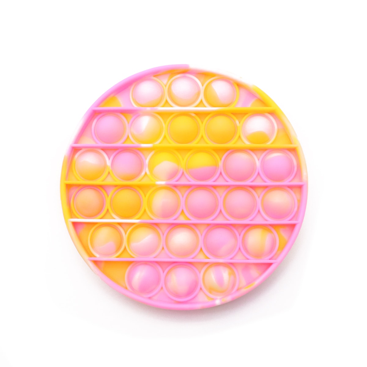 POP IT® Fidget, Tie Dye Rond, Roze/Geel/Wit