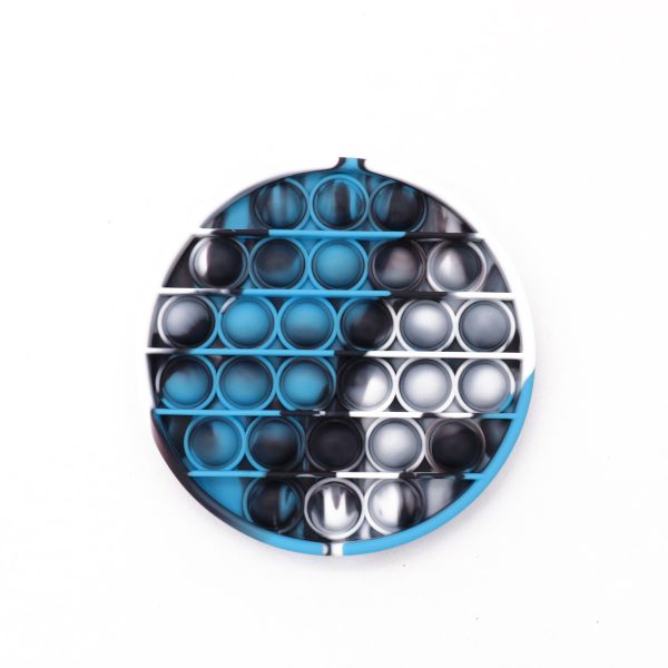 POP IT® Fidget, Tie Dye Rond, Zwart/Lichtblauw/Wit