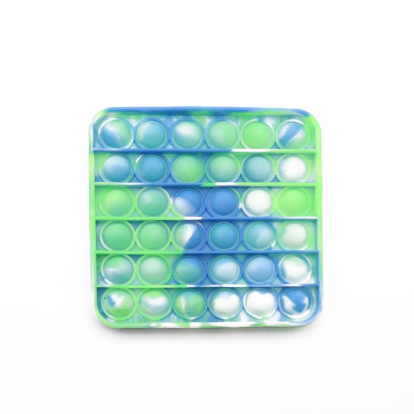 POP IT® Fidget, Tie Dye Vierkant, Blauw/Groen/Wit