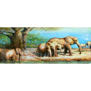Olifanten - Olieverf Schilderij