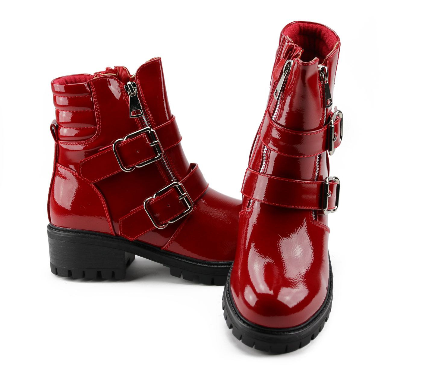 Rode lak top boots