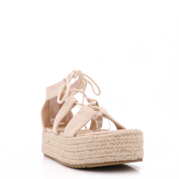 Sandalen Met Plateauzool, Beige