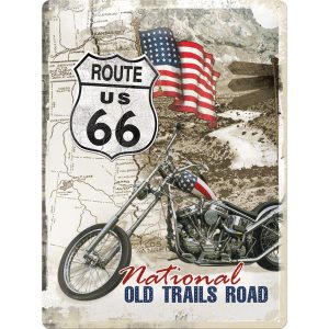 Route 66 Old Trails Road - Metalen Wandplaat