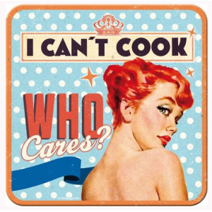 I Can't Cook Who Cares? - Metalen Onderzetter