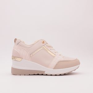 Sneakers Met Verborgen Sleehak, Beige