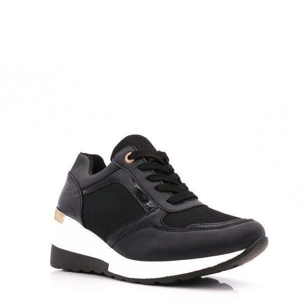 Sneakers Met Verborgen Sleehak, Zwart/Wit