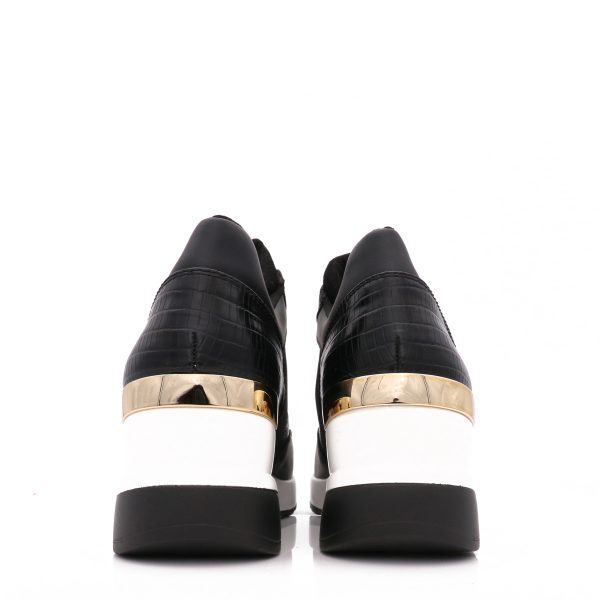 Sneakers Met Verborgen Sleehak, Zwart/Wit