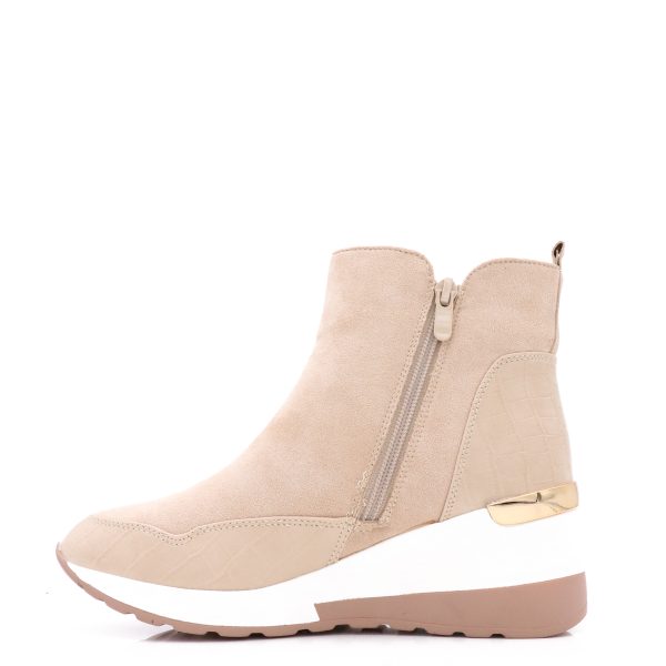 Sok Sneakers Met Verborgen Sleehak, Beige
