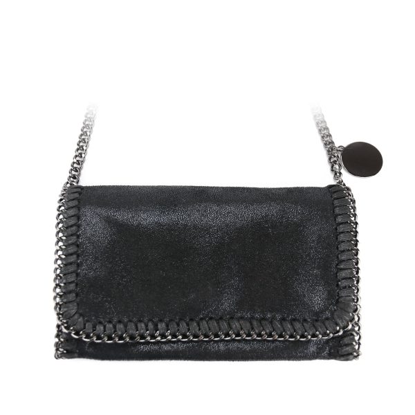 Stella Chained Mini Crossbody Tas, Zwart