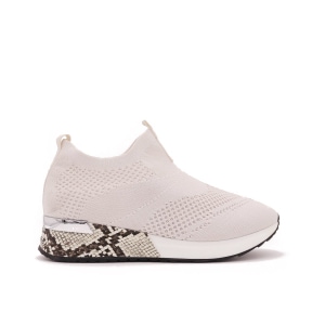 Stretch Knit Sock Sneakers, Beige