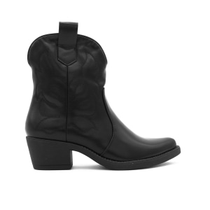 Western Short Boot, Zwart