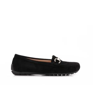 Suède-look Loafers, Zwart