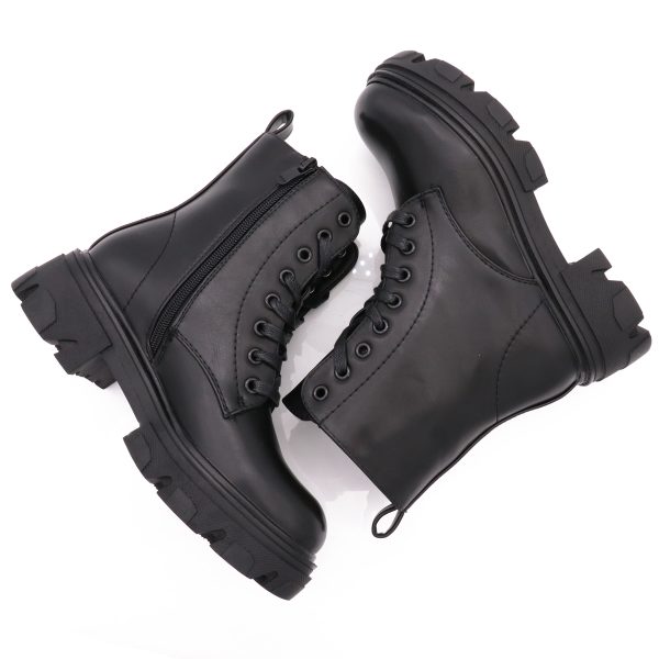Veterboots Met Chunky Zool, Zwart