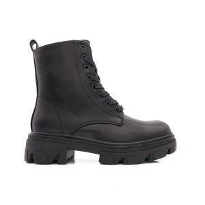 Veterboots Met Chunky Zool, Zwart