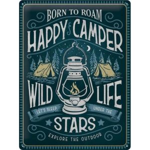 Happy Camper - Metalen Wandplaat
