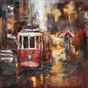 Tram - 3D Metaal Schilderij