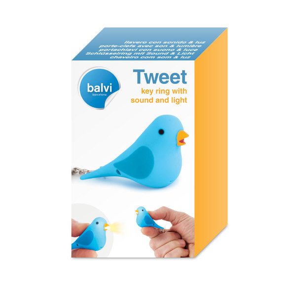 Tweet Sleutelhanger Met Licht & Geluid, Blauw