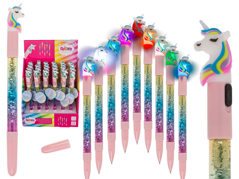 Jane Austen gebruik Afleiding Unicorn Pen Met Glitter & kleur veranderende LED kopen? | EXPO