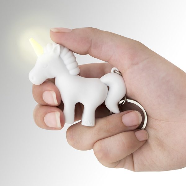 Unicorn Sleutelhanger Met Licht & Geluid (Geel)