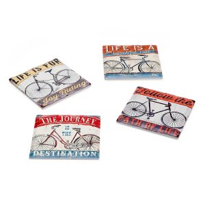 Vintage Fiets Onderzetters (Set van 4)