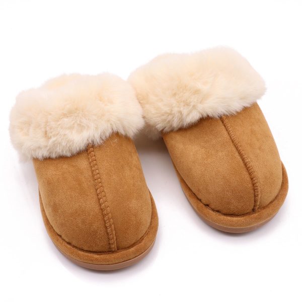 Fluffy Pantoffels Camel