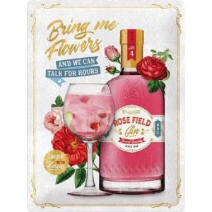 Rose Field Gin Bring Me Flowers - Metalen Wandplaat