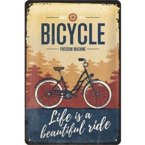 Bicycle Life Is A Beautiful Ride - Metalen Wandplaat