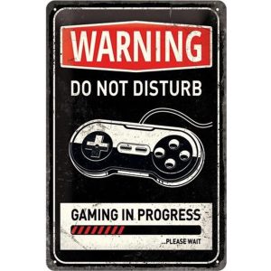 Warning Do Not Disturb Gaming In Progress - Metalen Wandplaat