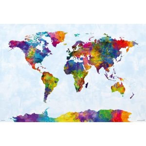 Watercolor World Map - Maxi Poster (679/58D)