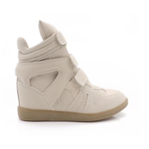 Wedge Sneakers met sleehak - Beige