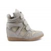 Wedge Sneakers met sleehak - lichtgrijs