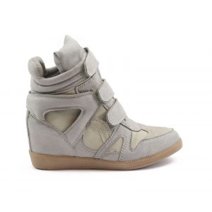 Wedge Sneakers met sleehak - lichtgrijs