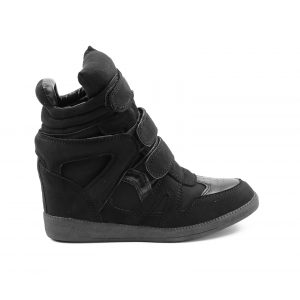 Wedge Sneakers met sleehak - zwart