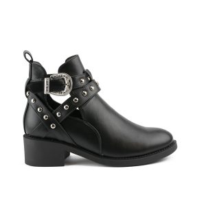 Western Cut Out Boots, Zwart