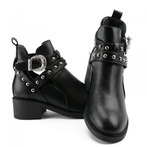 Western Cut Out Boots, Zwart