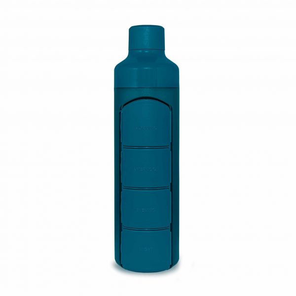 YOS Bottle Waterfles Met Pillendoos - Blauw