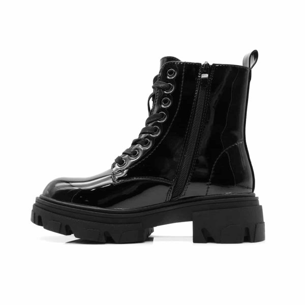 Zwarte Lak Laarsjes Met Chunky Zool