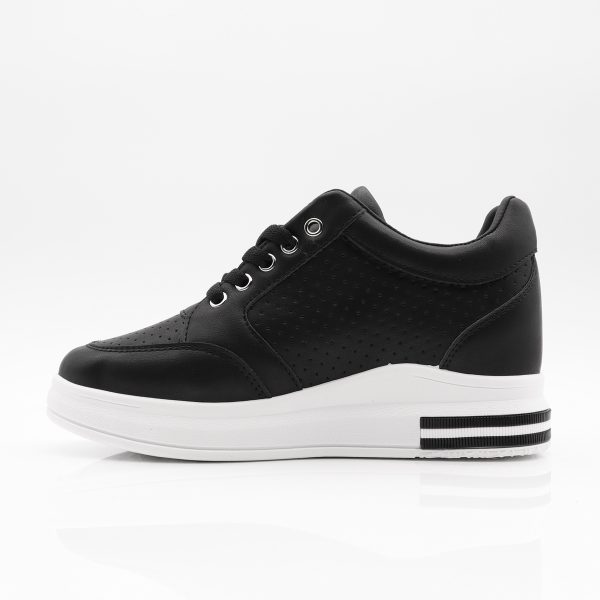Zwarte Sneakers Met Verborgen Sleehak En Tekst
