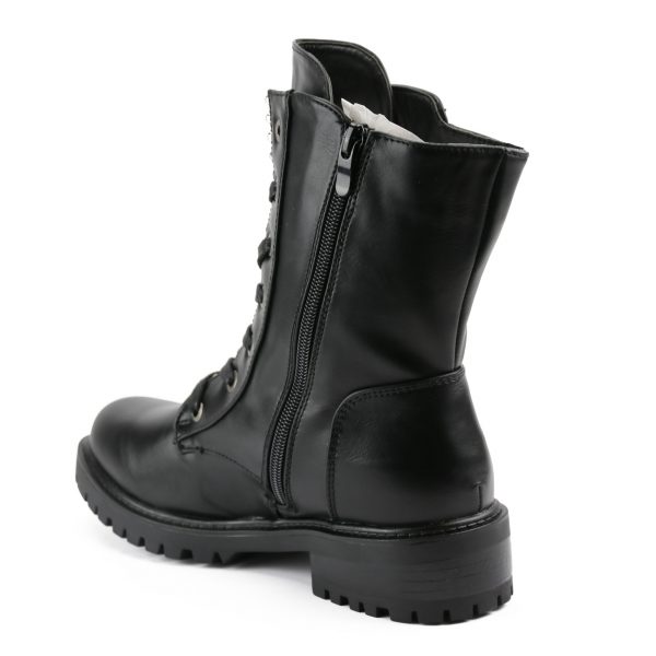 Zwarte Veterboots Met Parels