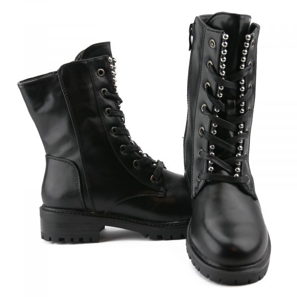 Zwarte Veterboots Met Parels